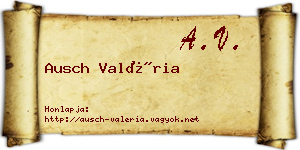 Ausch Valéria névjegykártya